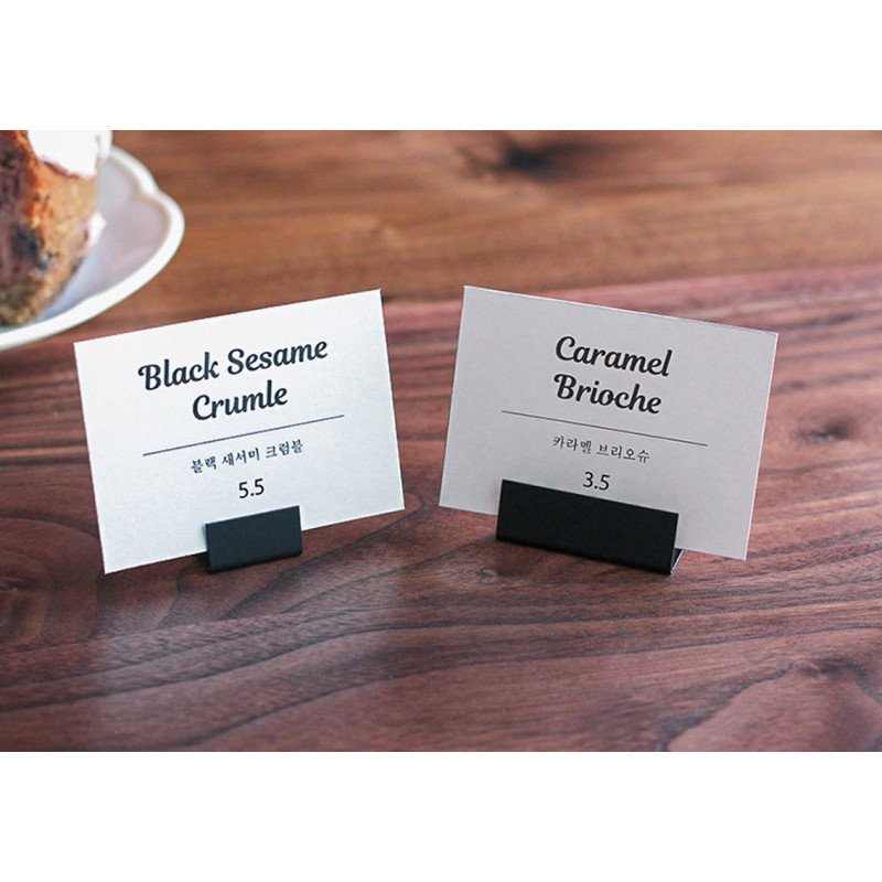 10 Black White Display Name Tag Holder Food Label Card Menu Sign Stand Restaurant Buffet